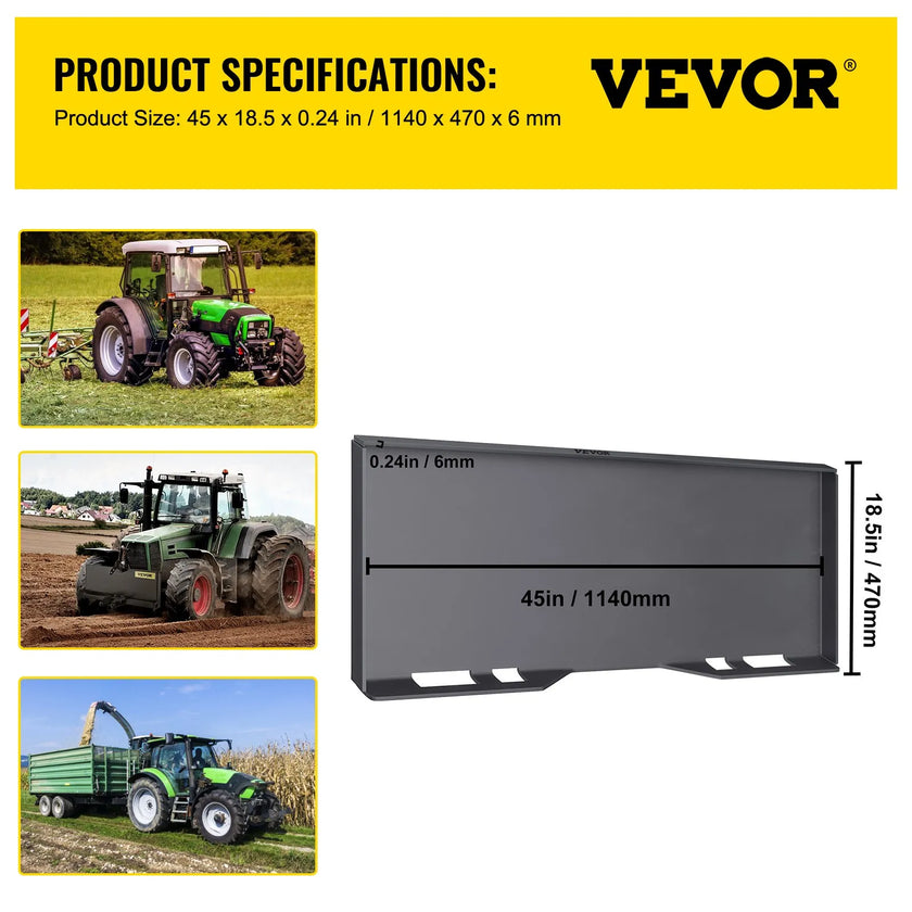 VEVOR Skid Steer Mount Plate 1/4