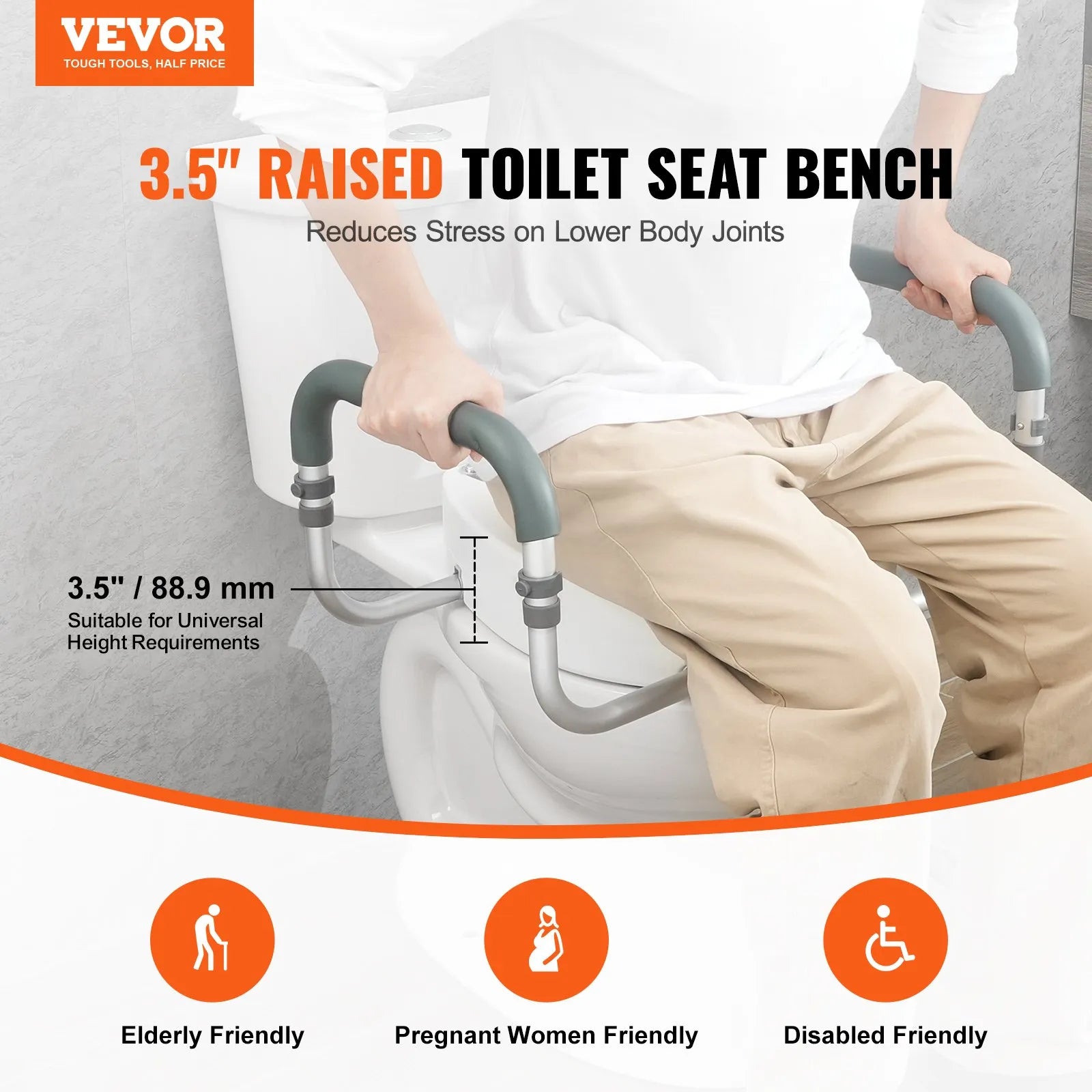VEVOR Raised Toilet Seat, 3.5