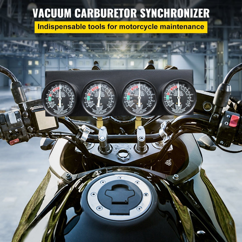 Pro Fuel Vacuum Carburetor Synchronizer carb sync Gauge Set Rubber Hose