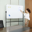 VEVOR Rolling Whiteboard, 48x32 inch Double-Sided Magnetic Mobile Whiteboard, 360° Reversible Adjustable Height Dry Erase Board with Wheels & Movable Tray for Office School