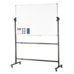 VEVOR Rolling Whiteboard, 48x32 inch Double-Sided Magnetic Mobile Whiteboard, 360° Reversible Adjustable Height Dry Erase Board with Wheels & Movable Tray for Office School