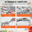 VEVOR Ice Crushers Machine, 661lbs Per Hour Electric Snow Cone Maker with 4 Blades, Stainless Steel Shaved Ice Machine with Cover, 300W Ice Shaver Machine for Margaritas, Home and Commercial Use