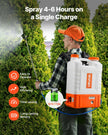 VEVOR Battery Powered Backpack Sprayer with Cart, 0-94 PSI Adjustable Pressure, 4 Gallon Tank on Wheels, with 8 Nozzles and 2 Wands, 12V 7.2Ah Battery, Wide Mouth Lid for Weeding, Spraying, Cleaning
