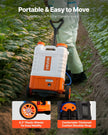 VEVOR Battery Powered Backpack Sprayer with Cart, 0-94 PSI Adjustable Pressure, 4 Gallon Tank on Wheels, with 8 Nozzles and 2 Wands, 12V 7.2Ah Battery, Wide Mouth Lid for Weeding, Spraying, Cleaning