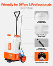 VEVOR Battery Powered Backpack Sprayer with Cart, 0-94 PSI Adjustable Pressure, 4 Gallon Tank on Wheels, with 8 Nozzles and 2 Wands, 12V 7.2Ah Battery, Wide Mouth Lid for Weeding, Spraying, Cleaning