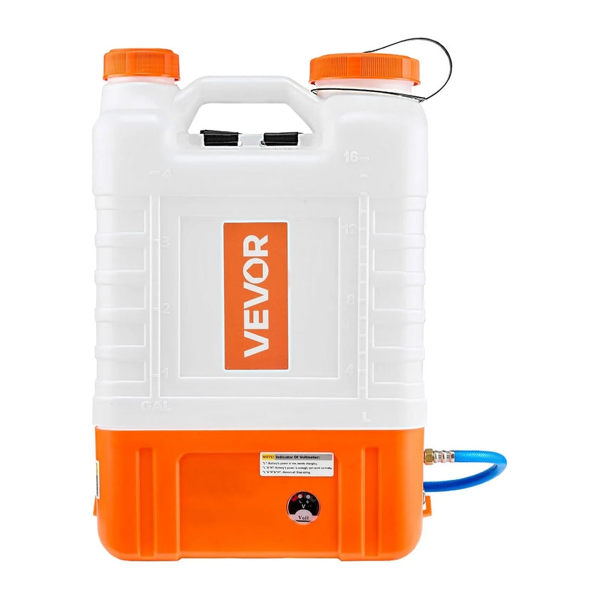 VEVOR Battery Powered Backpack Sprayer with Cart, 0-94 PSI Adjustable Pressure, 4 Gallon Tank on Wheels, with 8 Nozzles and 2 Wands, 12V 7.2Ah Battery, Wide Mouth Lid for Weeding, Spraying, Cleaning