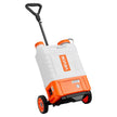 VEVOR Battery Powered Backpack Sprayer with Cart, 0-94 PSI Adjustable Pressure, 4 Gallon Tank on Wheels, with 8 Nozzles and 2 Wands, 12V 7.2Ah Battery, Wide Mouth Lid for Weeding, Spraying, Cleaning