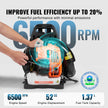 VEVOR Backpack Leaf Blower, 52CC 2-Cycle Gas Leaf Blower with 1.37L Fuel Tank, 480CFM Air Volume 175MPH Speed, Ideal for Lawn Care, Leaf Cleaning, and Snow Removal