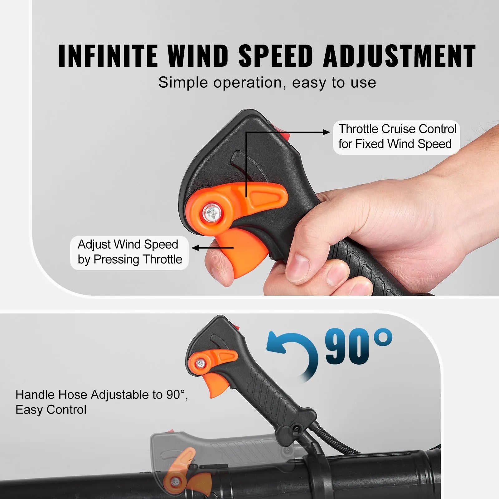 VEVOR Backpack Leaf Blower, 52CC 2-Cycle Gas Leaf Blower with 1.37L Fuel Tank, 480CFM Air Volume 175MPH Speed, Ideal for Lawn Care, Leaf Cleaning, and Snow Removal