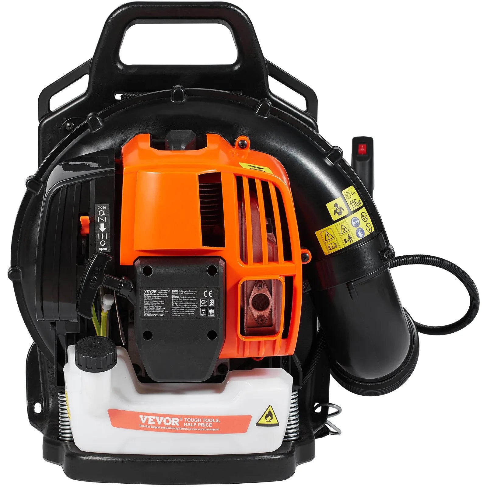 VEVOR Backpack Leaf Blower 62CC 2-Cycle Gas Leaf Blower 1110CFM Air Volume