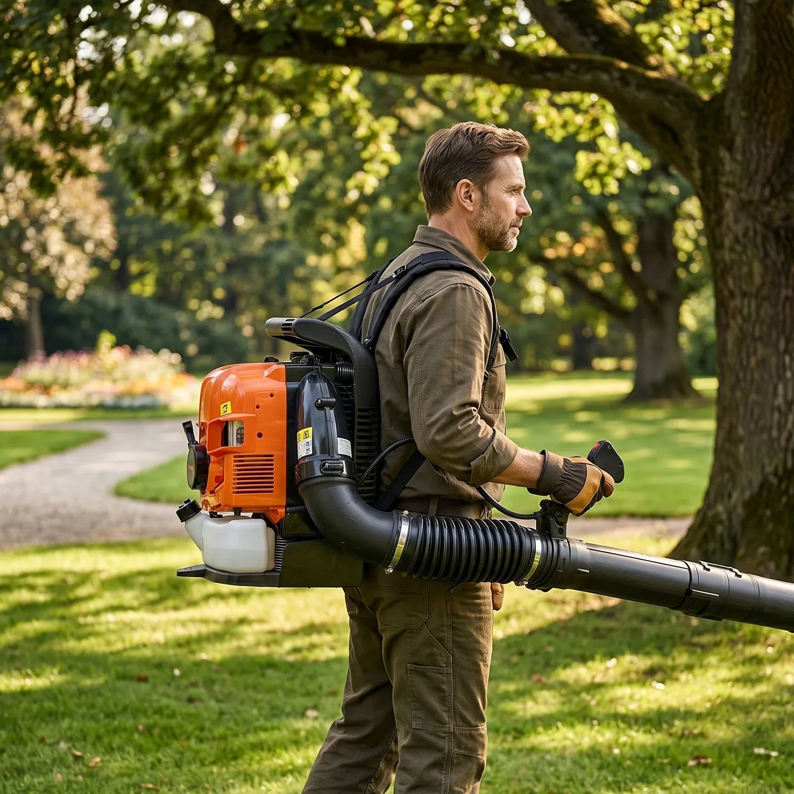 75.6cc 4-Stroke Gas Backpack Leaf Blower – 615 CFM, 179 MPH with 1.8L Fuel Tank