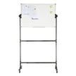 VEVOR Rolling Magnetic Whiteboard, Double-sided Mobile Whiteboard 36x24 Inches, Adjustable Height Dry Erase Board with Wheels, 1 Magnetic Erase & 3 Dry Erase Markers & Movable Tray Office, School