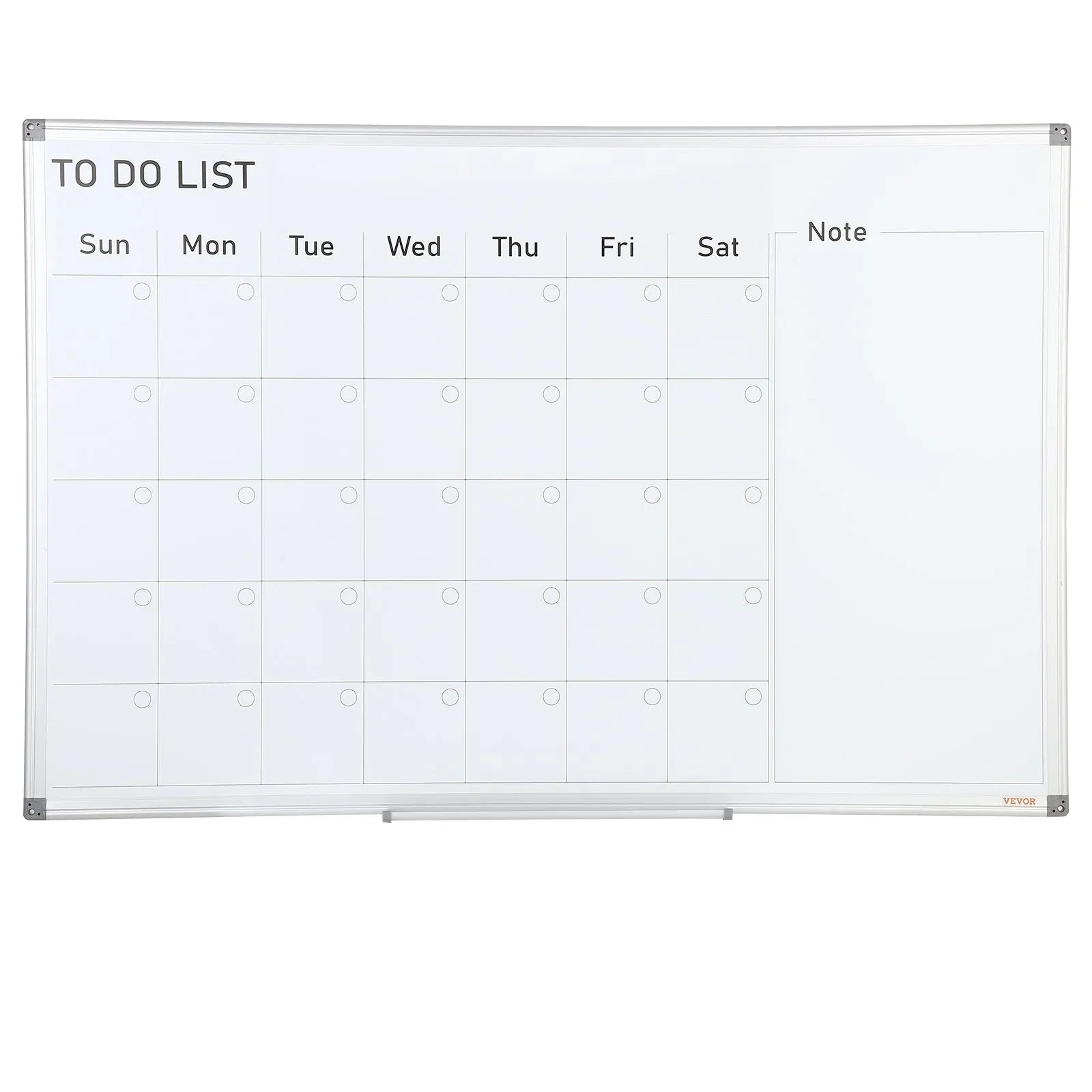 VEVOR Calendar Whiteboard, 36 x 24 Inches Magnetic Dry Erase Calendar Board, Monthly Planner Whiteboard for Wall, 1 Magnetic Erase & 2 Dry Erase Marker & Movable Tray for Restaurant Office Home School