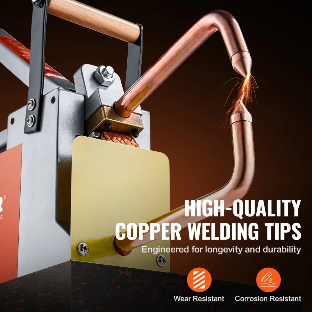 VEVOR Portable Spot Welder, 1/8-inch Thick Spot Welder Machine with 1.5KVA Input Capacity, Handheld Welding Tip Gun Metal Sheet Spot Welding Machine for Carbon Steel, Aluminum Sheet