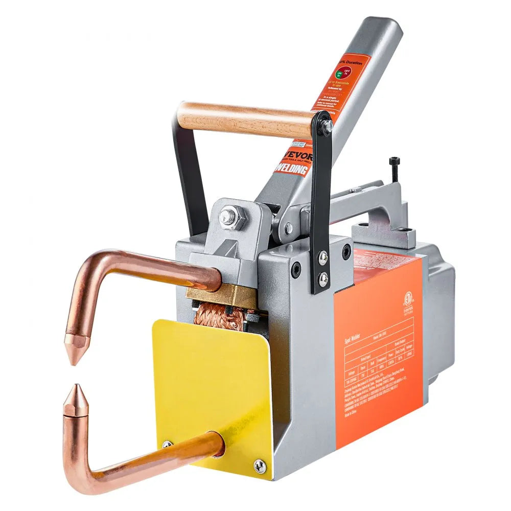 VEVOR Portable Spot Welder, 1/8-inch Thick Spot Welder Machine with 1.5KVA Input Capacity, Handheld Welding Tip Gun Metal Sheet Spot Welding Machine for Carbon Steel, Aluminum Sheet