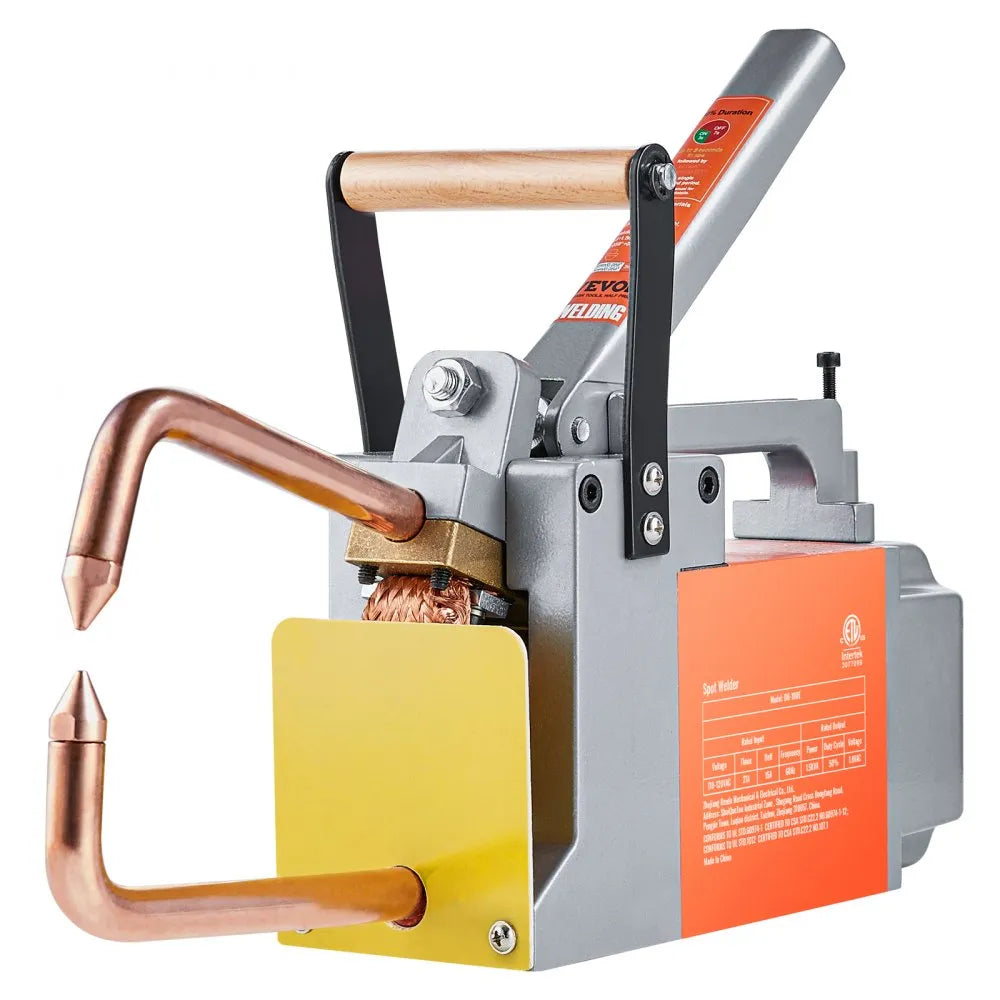 VEVOR Portable Spot Welder, 1/8-inch Thick Spot Welder Machine with 1.5KVA Input Capacity, Handheld Welding Tip Gun Metal Sheet Spot Welding Machine for Carbon Steel, Aluminum Sheet