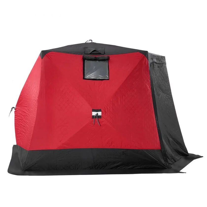 VEVOR Portable Ice Shelter, 4-6 Person Insulated Pop-Up Ice Fishing Tent, 50 Square Feet Fishable Area, Thermal Ice Shanty for Winter Fishing, Ice Cube with Anchors, Ropes, Carrying Bag, 130