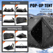 VEVOR Portable Ice Shelter, 6-8 Person Pop-Up Ice Fishing Tent, 70 Square Feet Fishable Area, Ice Shanty for Winter Fishing, Waterproof Oxford Ice Cube with Anchors/Ropes/Carrying Bag, 142