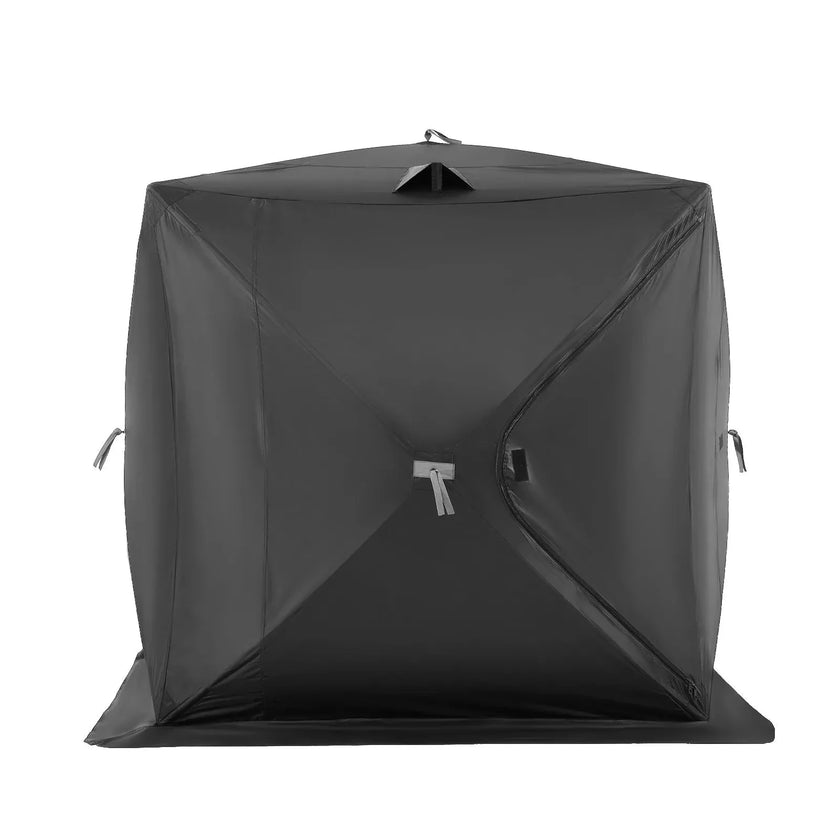 VEVOR Portable Ice Shelter, 6-8 Person Pop-Up Ice Fishing Tent, 70 Square Feet Fishable Area, Ice Shanty for Winter Fishing, Waterproof Oxford Ice Cube with Anchors/Ropes/Carrying Bag, 142