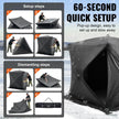 VEVOR Portable Ice Shelter, 3-4 Person Pop-Up Ice Fishing Tent, 35 Square Feet Fishable Area, Ice Shanty for Winter Fishing, Waterproof Oxford Ice Cube with Anchors/Ropes/Carrying Bag, 71