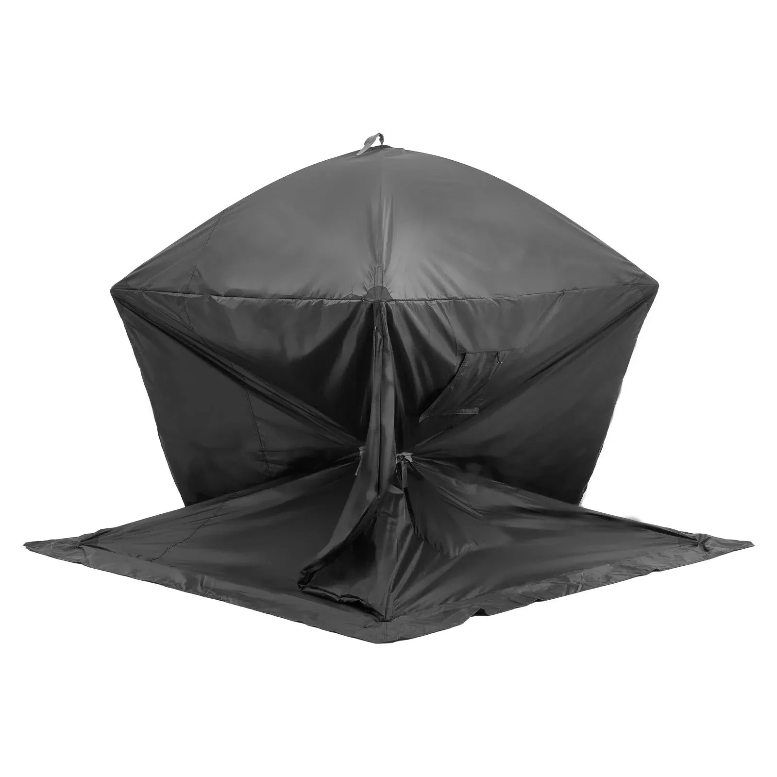 VEVOR Portable Ice Shelter, 3-4 Person Pop-Up Ice Fishing Tent, 35 Square Feet Fishable Area, Ice Shanty for Winter Fishing, Waterproof Oxford Ice Cube with Anchors/Ropes/Carrying Bag, 71