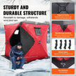 VEVOR Portable Ice Shelter, 3-4 Person Insulated Pop-Up Ice Fishing Tent, 35 Square Feet Fishable Area, Thermal Ice Shanty for Winter Fishing, Ice Cube with Anchors, Ropes, Carrying Bag, 71