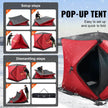 VEVOR Portable Ice Shelter, 3-4 Person Insulated Pop-Up Ice Fishing Tent, 35 Square Feet Fishable Area, Thermal Ice Shanty for Winter Fishing, Ice Cube with Anchors, Ropes, Carrying Bag, 71