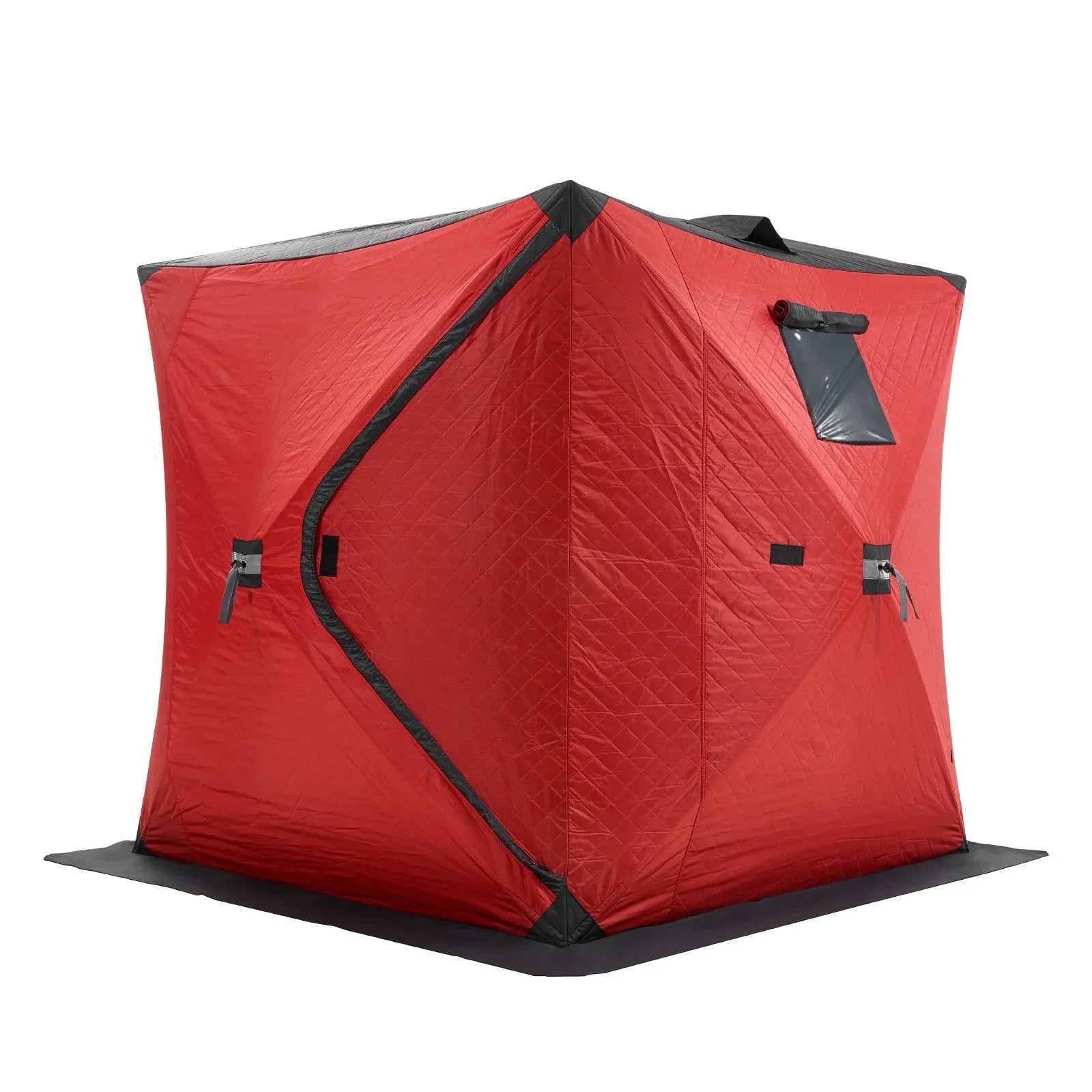 VEVOR Portable Ice Shelter, 3-4 Person Insulated Pop-Up Ice Fishing Tent, 35 Square Feet Fishable Area, Thermal Ice Shanty for Winter Fishing, Ice Cube with Anchors, Ropes, Carrying Bag, 71