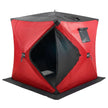 VEVOR Portable Ice Shelter, 3-4 Person Insulated Pop-Up Ice Fishing Tent, 35 Square Feet Fishable Area, Thermal Ice Shanty for Winter Fishing, Ice Cube with Anchors, Ropes, Carrying Bag, 71
