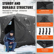 VEVOR Portable Ice Shelter, 3-4 Person Pop-Up Ice Fishing Tent, 43 Square Feet Fishable Area, Ice Shanty for Winter Fishing, Waterproof Oxford Ice Cube with Anchors/Ropes/Carrying Bag, 90