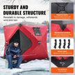 VEVOR Portable Ice Shelter, 1-2 Person Insulated Pop-Up Ice Fishing Tent, 24 Square Feet Fishable Area, Thermal Ice Shanty for Winter Fishing, Ice Cube with Anchors, Ropes, Carrying Bag, 60