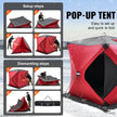 VEVOR Portable Ice Shelter, 1-2 Person Insulated Pop-Up Ice Fishing Tent, 24 Square Feet Fishable Area, Thermal Ice Shanty for Winter Fishing, Ice Cube with Anchors, Ropes, Carrying Bag, 60