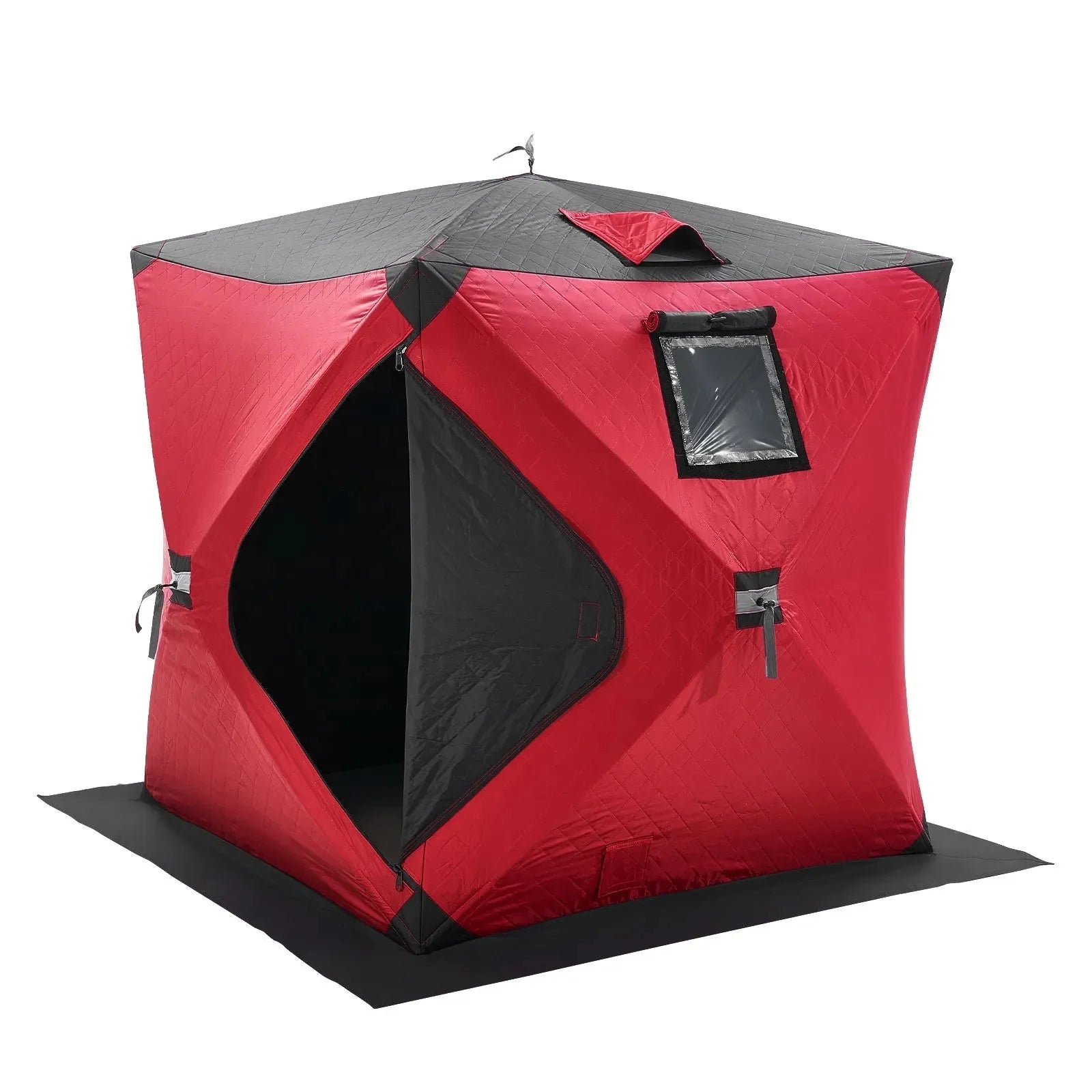 VEVOR Portable Ice Shelter, 1-2 Person Insulated Pop-Up Ice Fishing Tent, 24 Square Feet Fishable Area, Thermal Ice Shanty for Winter Fishing, Ice Cube with Anchors, Ropes, Carrying Bag, 60