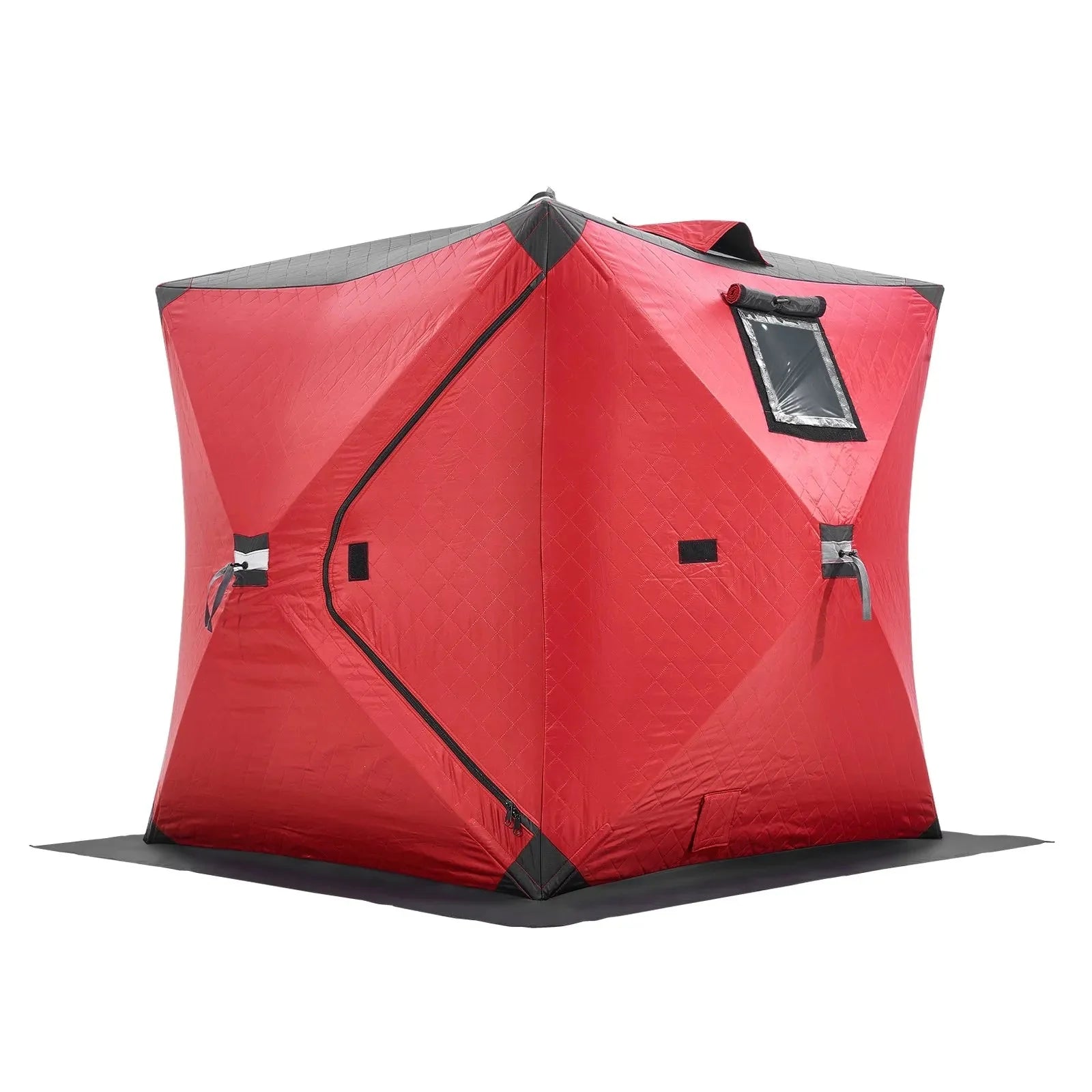 VEVOR Portable Ice Shelter, 1-2 Person Insulated Pop-Up Ice Fishing Tent, 24 Square Feet Fishable Area, Thermal Ice Shanty for Winter Fishing, Ice Cube with Anchors, Ropes, Carrying Bag, 60