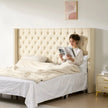VEVOR Headboard for King Size Bed with Adjustable Height Sponge & Fabric Cream