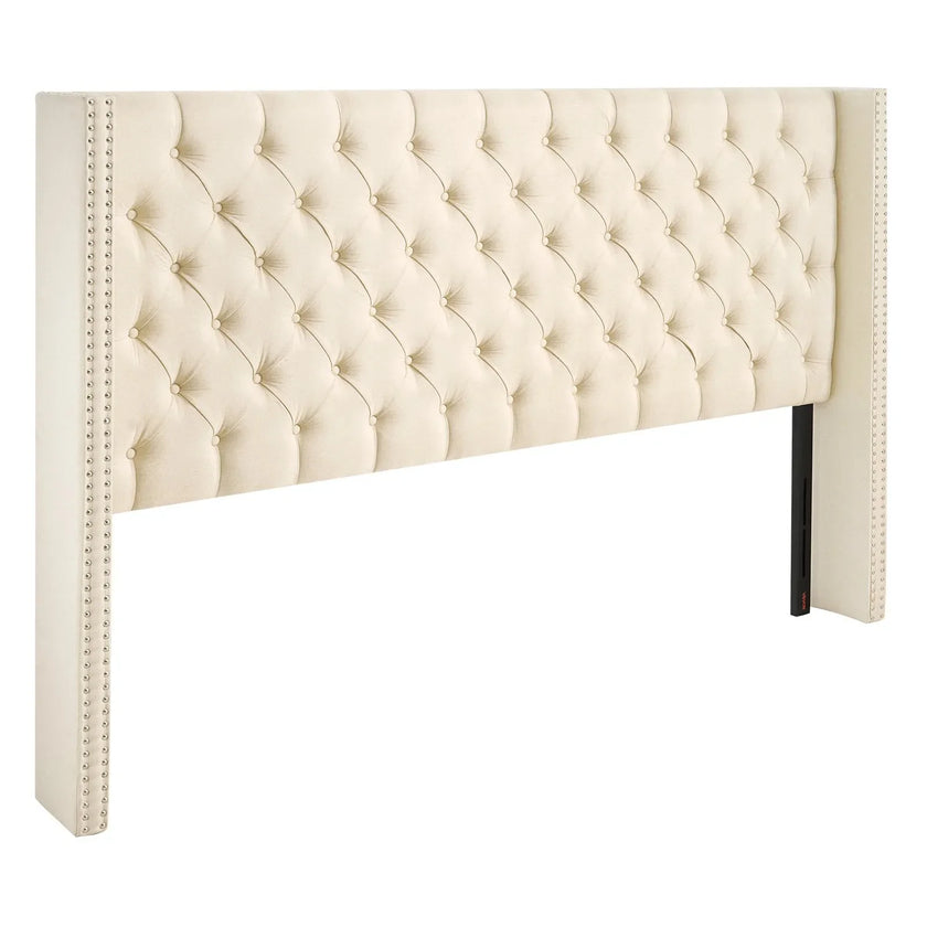 VEVOR Headboard for King Size Bed with Adjustable Height Sponge & Fabric Cream