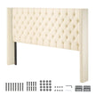 VEVOR Headboard for King Size Bed with Adjustable Height Sponge & Fabric Cream