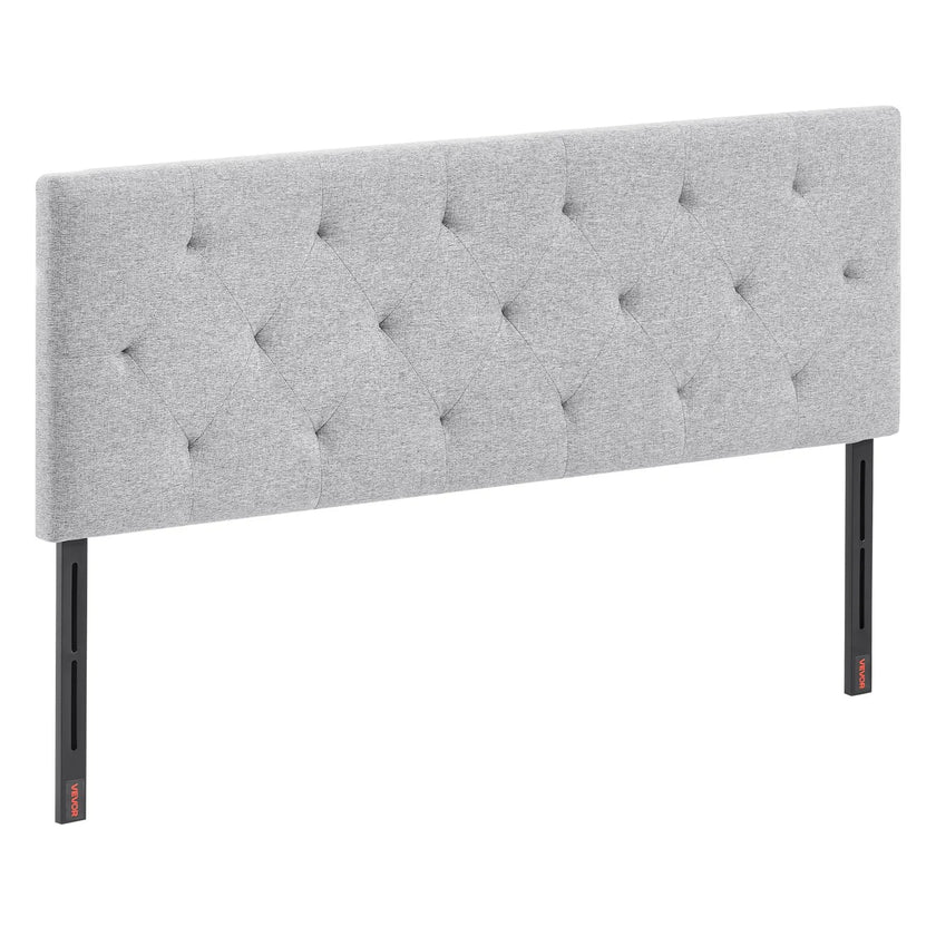 VEVOR Headboard for Full Size Bed with Adjustable Height Sponge & Fabric Grey