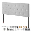 VEVOR Headboard for Full Size Bed with Adjustable Height Sponge & Fabric Grey