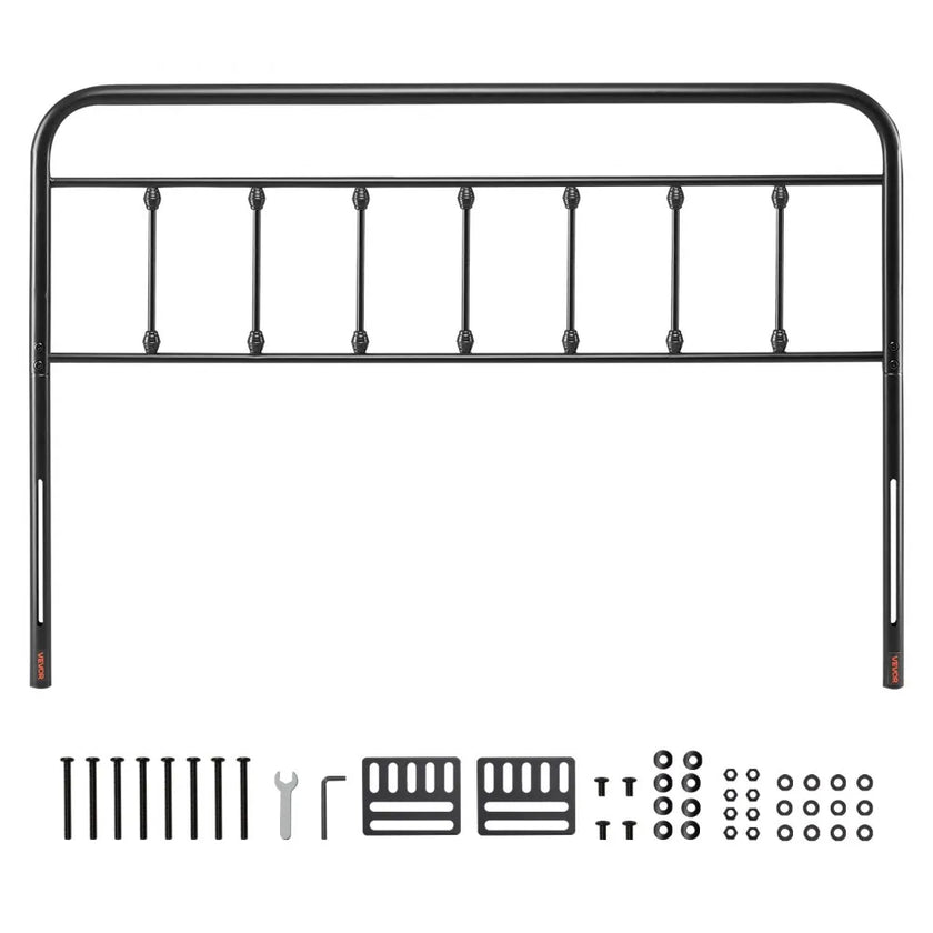 VEVOR Metal Headboard for Queen Size Bed Ideal for Bedroom Hotel Dormitory Black