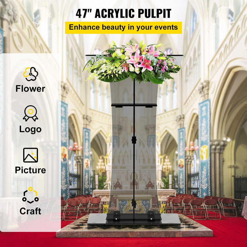 VEVOR Acrylic Pulpit, 47