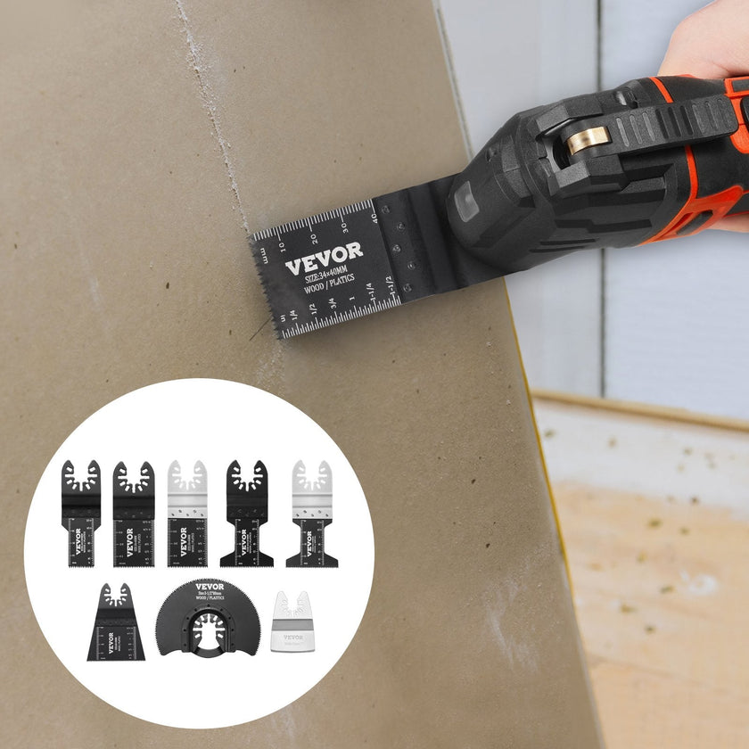 VEVOR 30PCS Multi Tool Blades Kits, Universal Quick Release Oscillating Saw Blades, 8 Types Wood Metal Plastic Oscillating Tool Blades, Fit Dewalt Bosch Milwaukee Hitachi Chicago Craftsman