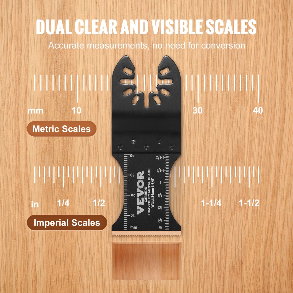 VEVOR 3PCS Carbide Oscillating Tool Blades, Universal Quick Release Oscillating Saw Blades, Multitool Tool Blades for Hard Material, Metal, Nails, Bolts, Fit Dewalt Milwaukee Hitachi Chicago