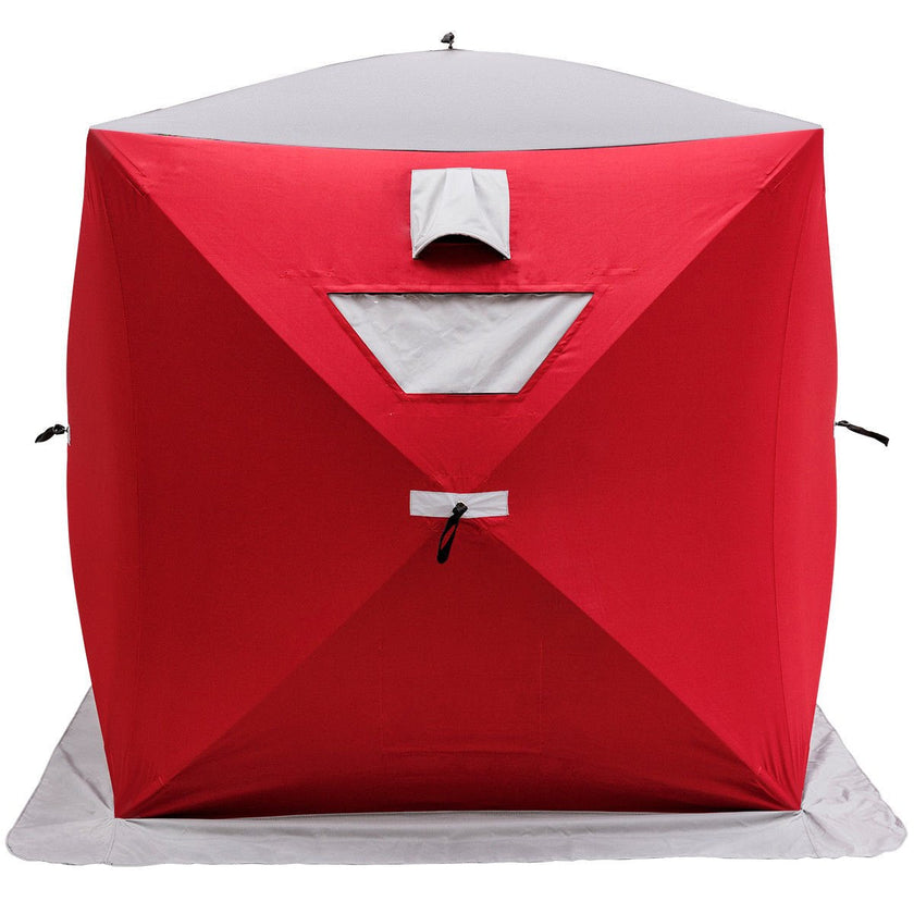 VEVOR Ice Fishing Shelter Tent 3-Person Pop Up House Portable Outdoor Fish Equipment 300D Oxford Fabric Ice Fish Shelter 89.76 x 89.76 x 79.92 inches Strong Waterproof Tent for Outdoor Fishing