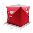 VEVOR Ice Fishing Shelter Tent 3-Person Pop Up House Portable Outdoor Fish Equipment 300D Oxford Fabric Ice Fish Shelter 89.76 x 89.76 x 79.92 inches Strong Waterproof Tent for Outdoor Fishing