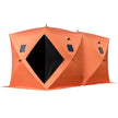 VEVOR 8 Person Ice Fishing Shelter Tent, 300D Oxford Fabric Portable Ice Shelter with Pop-up Pull Design, Strong Waterproof and Windproof Ice Fish Shelter for Outdoor Fishing, Orange