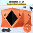 VEVOR 8 Person Ice Fishing Shelter Tent, 300D Oxford Fabric Portable Ice Shelter with Pop-up Pull Design, Strong Waterproof and Windproof Ice Fish Shelter for Outdoor Fishing, Orange