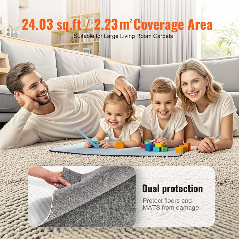 VEVOR Rug Pad Gripper 4' x 6' Protective Carpet Pad 0.47