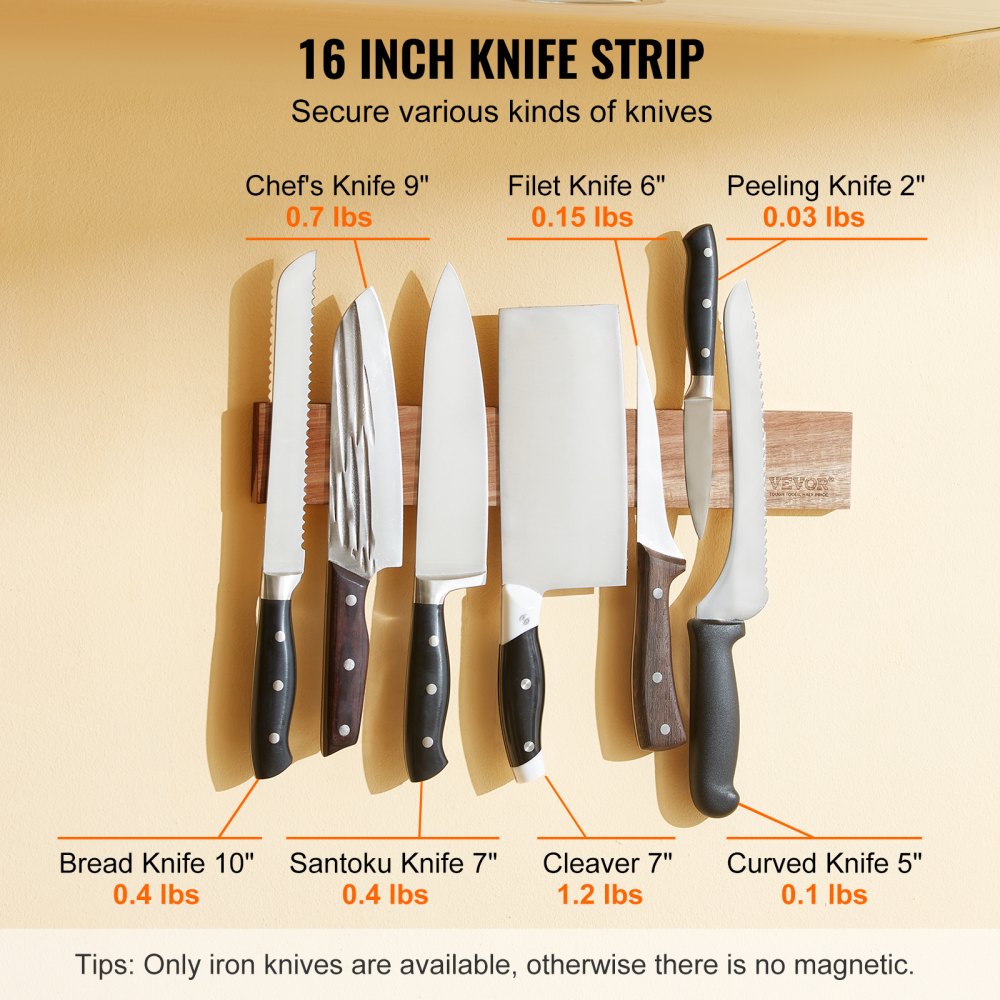 VEVOR Magnetic Knife Holder with Enhanced Strong Magnet, 16