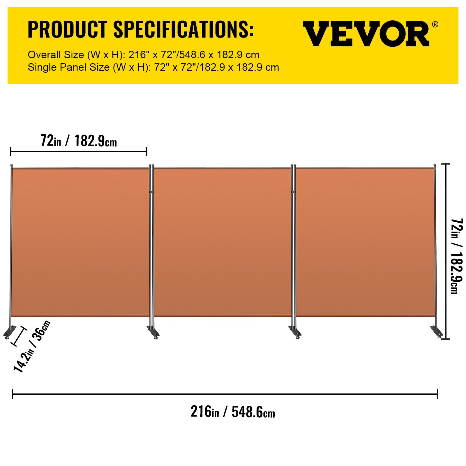 VEVOR Office Partition Room Divider Wall 216